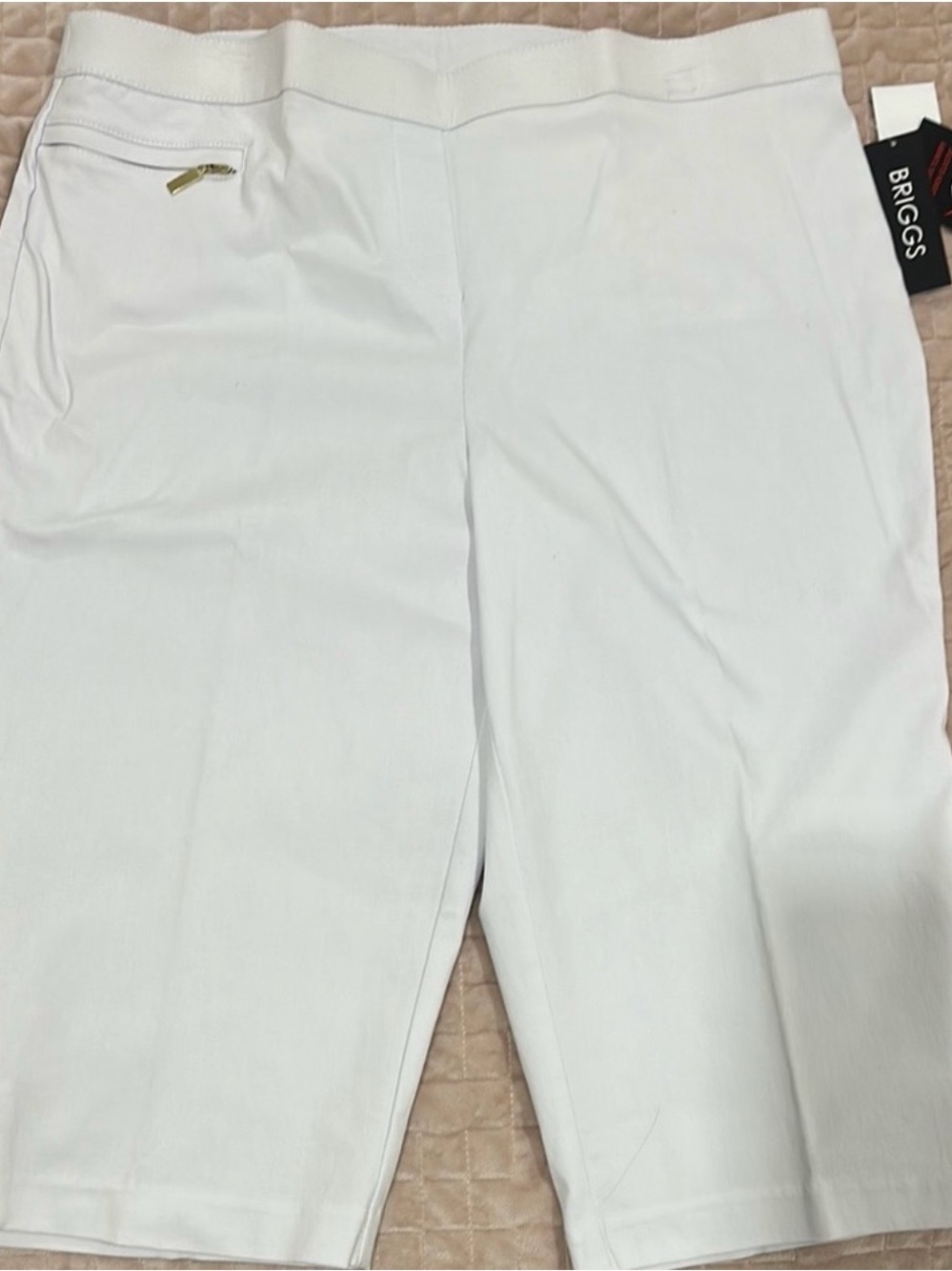 Briggs New York White Knit Performance Chino Shorts